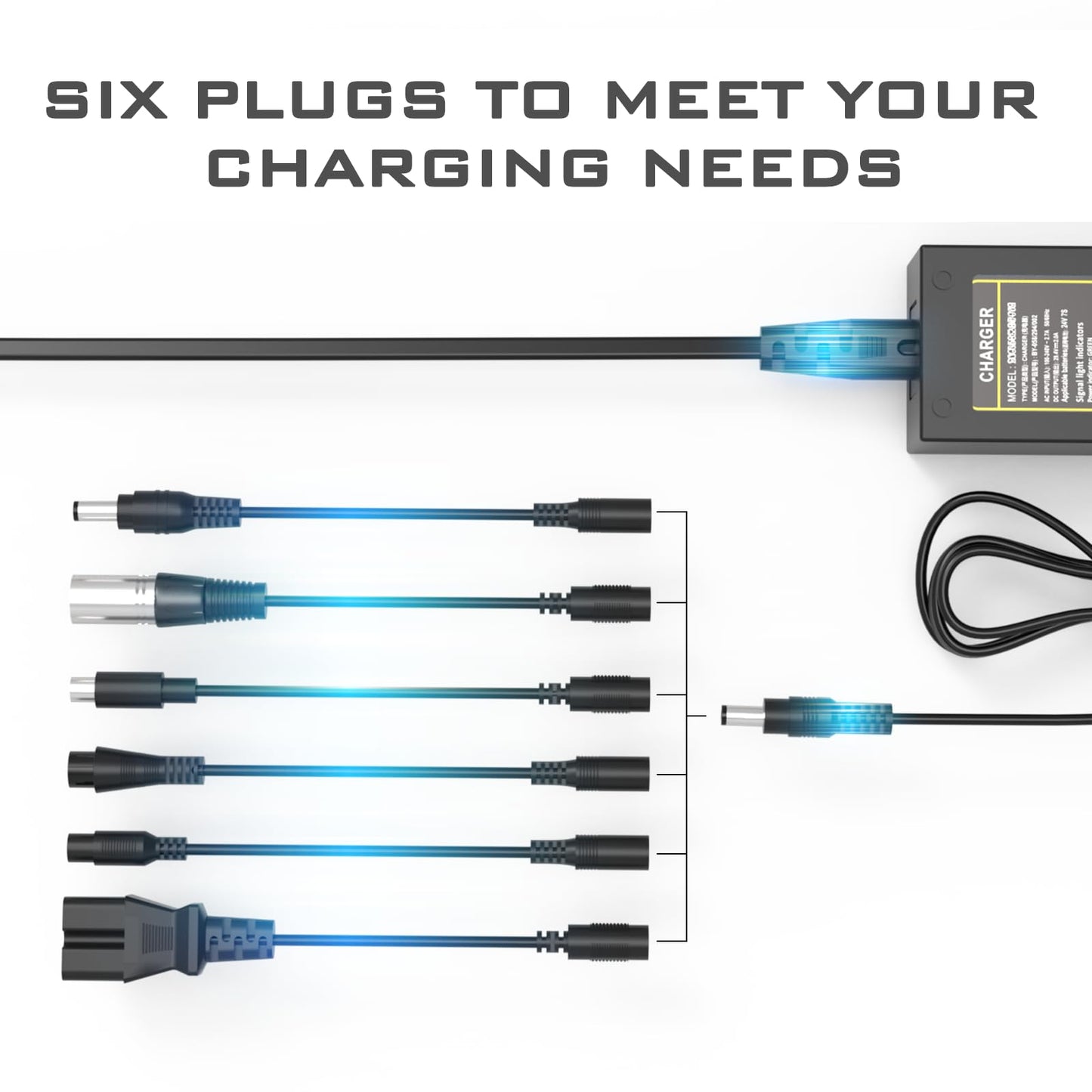 5 4.6V/4 8V Charger Universal Compatible with Razor, Jetson, Voyage, Gotrax, Ninebot and More-7 in 1 Plugs Power Cord Replacement