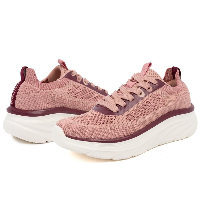 Nautica Women's Fashion Sneaker Lace-Up Knit Running Shoe Casual Max Cushioning Walking Tennis Sneaker-Venera-Mauve Burgundy-10