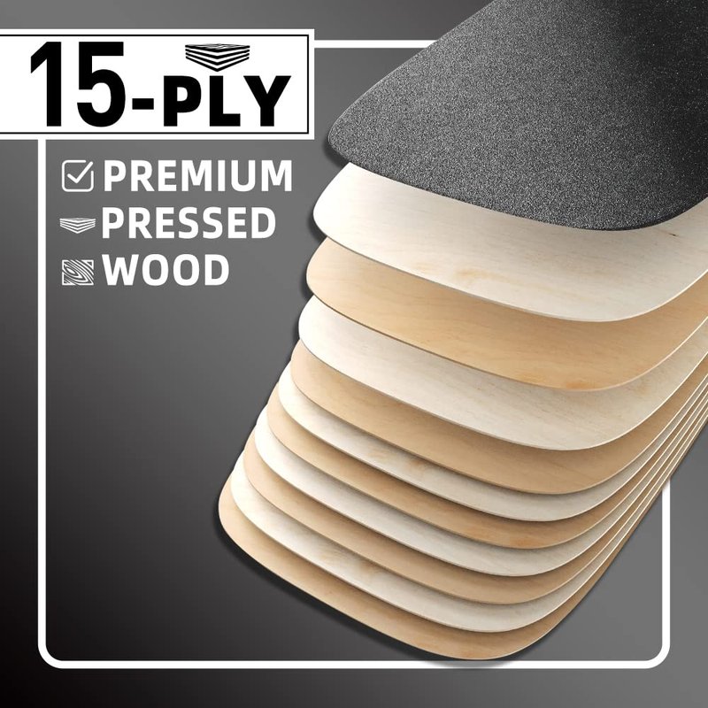 ZUKAM Balance Board Trainer, Wooden Balancing Board with Workout Guide to Exercise and Build Core Stability, Wobble Board for Skateboard, Hockey, Snowboard & Surf Training (Black)
