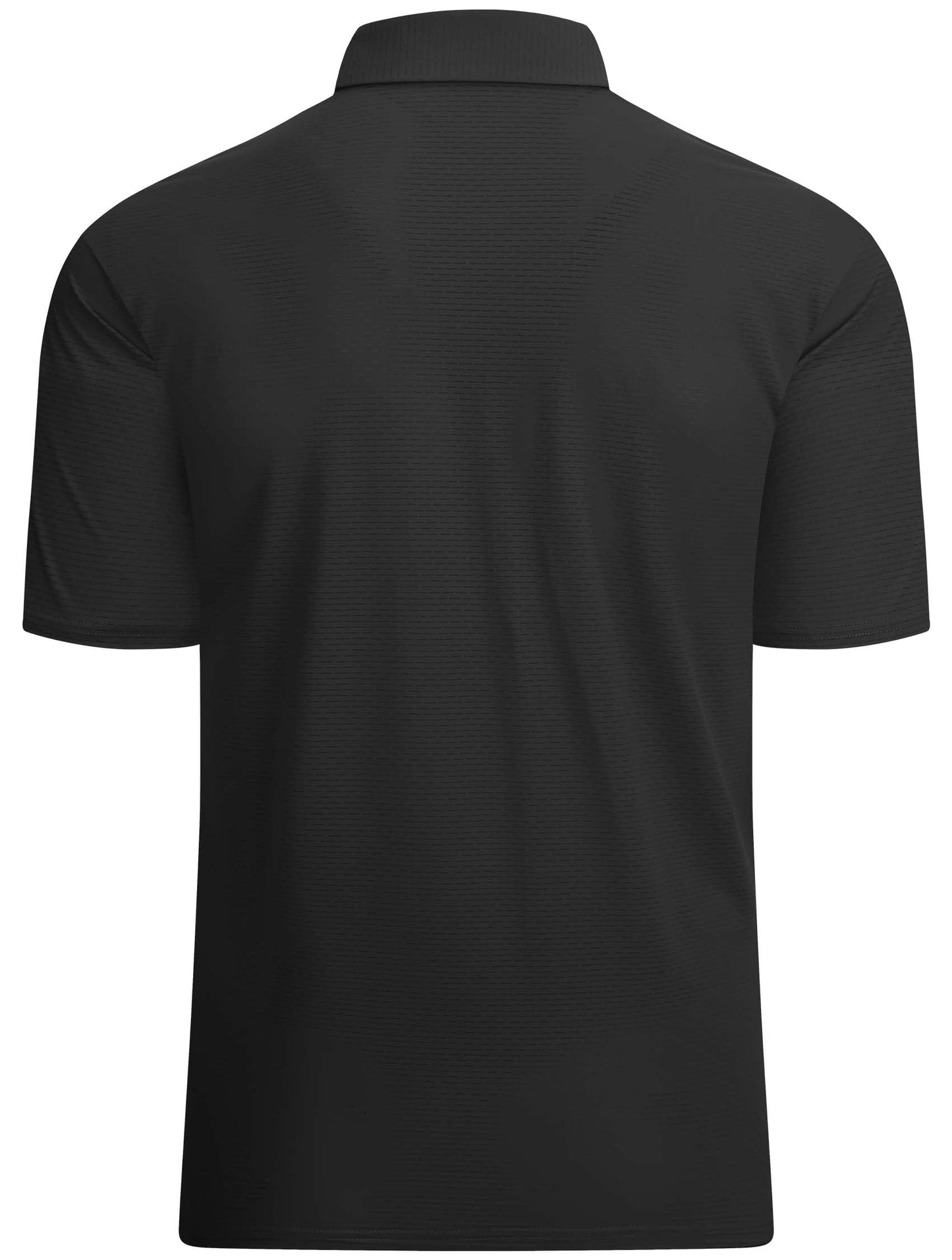 Esabel.C Jacquard Golf Shirts for Men Moisture Wicking Short Sleeve Performance Dry Fit Active Mens Polo Shirts,Black,XL