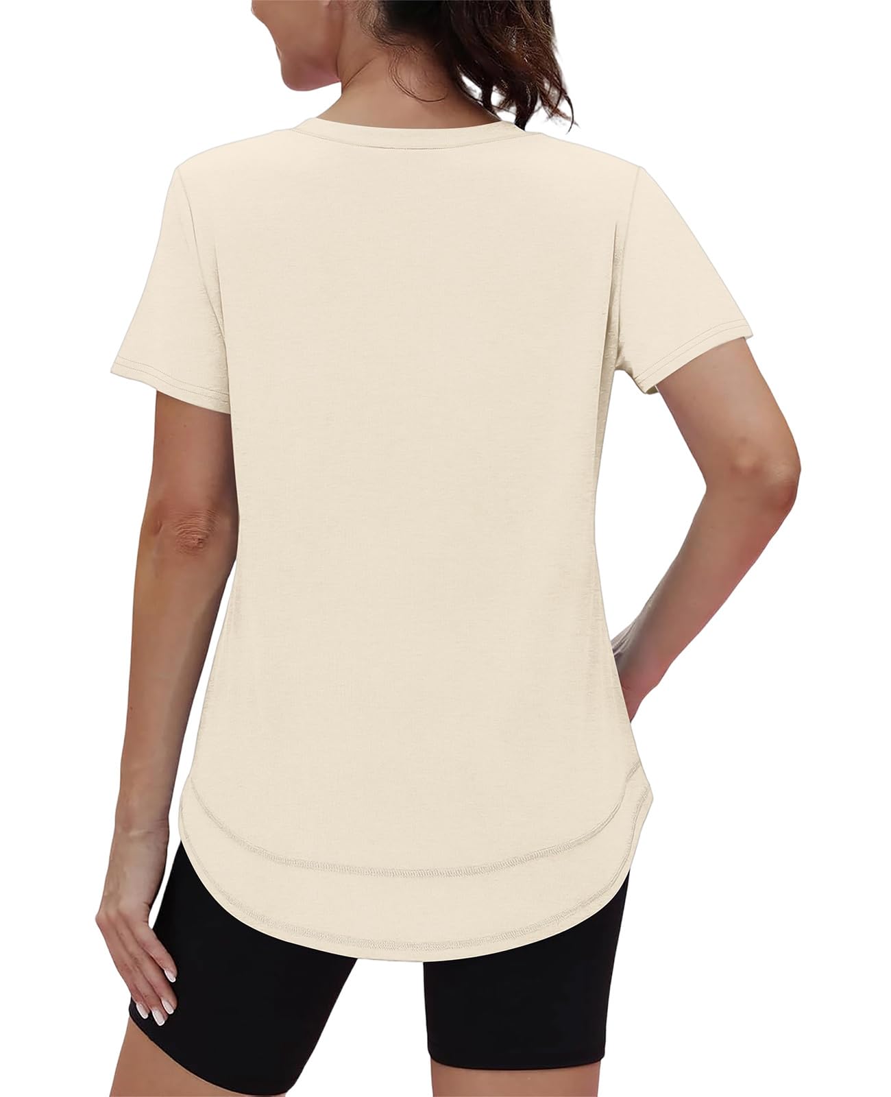 Oversized Tshirts for Women Dry Fit Plus Size Spring Clothes Summer Athletic Tops Workout Shirts V Neck White 3XL