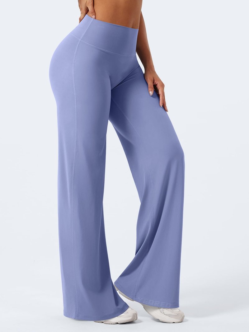 YEOREO Workout Leggings Womens No Front Seam Straight Leggings 33" High Waist Buttery Eddiy Gym Yoga Pants Ocean Blue XL