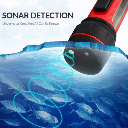 RICANK Depth Finder with Temperature Portable Ice Fish Finder Contour Readout Fish Depth Finder Handheld Fishfinder Depth Readout LCD Display Fish Detector Device Lake Sea Boat Kayak River Fishing