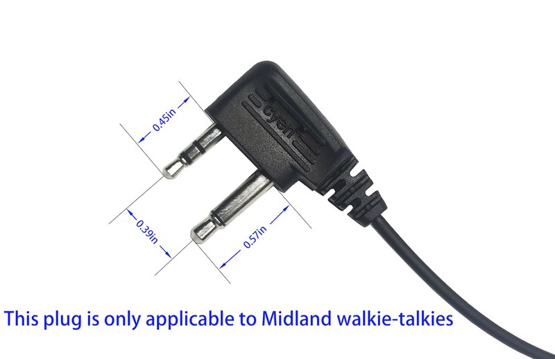 CYen Two-Way Radio Earpiece Compatible Midland Ear-Clip Headset for Midland Walkie Talkie Earpiece GXT1000VP4 T51VP3 T10 X LXT600VP3 2 Pack