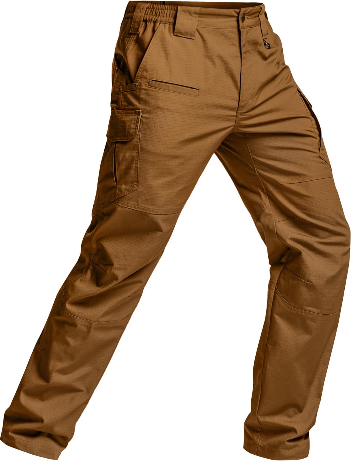 CQR Men's Tactical Pants, Water Resistant Ripstop Cargo Pants, Lightweight EDC Work Hiking Pants, Outdoor Apparel, Raider Mag Pocket Copper Brown, 34W x 30L