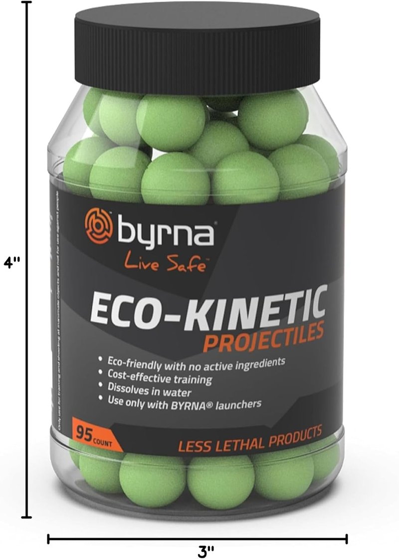 Byrna Eco-Kinetic Projectiles - Training Rounds with Visual Impact | Water Soluble, 0.68 Caliber
