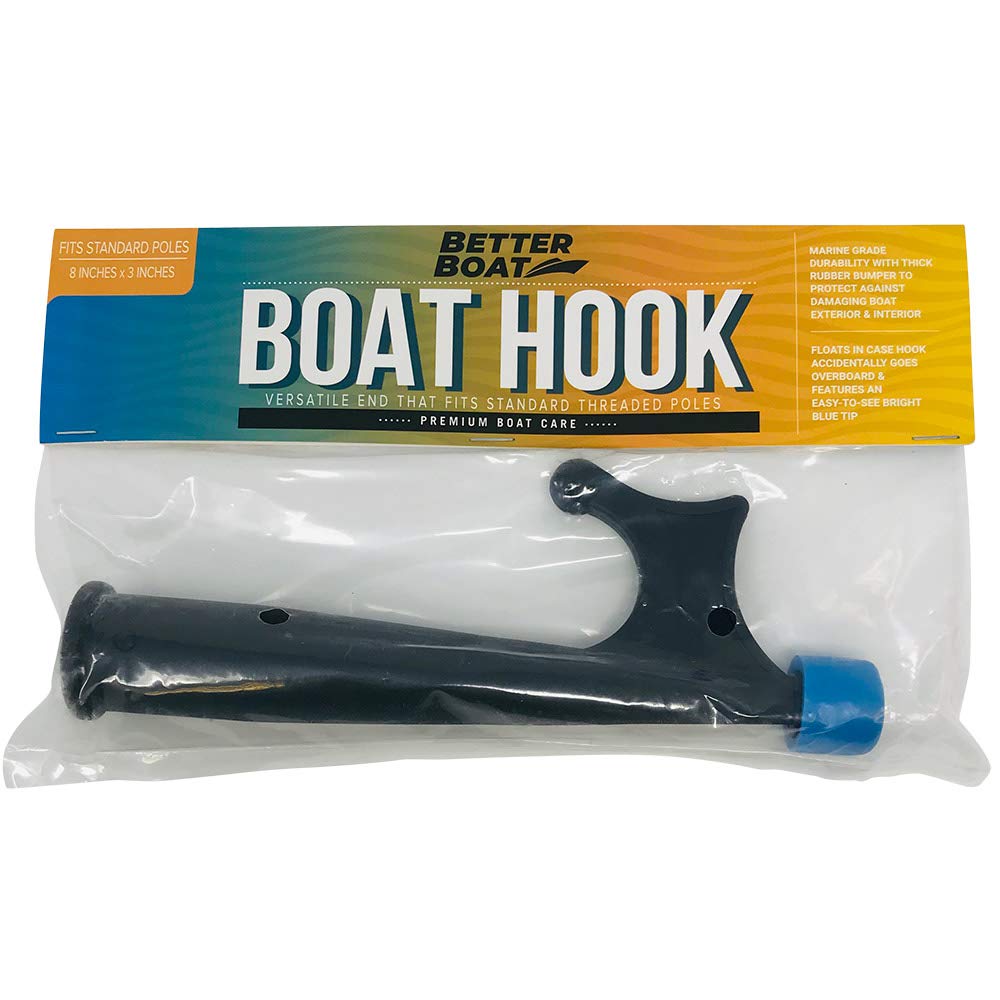 Boat Hook for Pole, Works with Push Pole with 3/4" Thread Screw End, Docking Stick for Boats, Pontoon, Marine Boating Accessories (Hook Only)