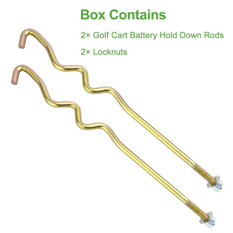 10L0L Golf Cart Battery Hold Down Rod with Nuts for Club Car Precedent Electric Years 2008.5 - Up Replace OEM# 1033577-01 103374801 2-Pack