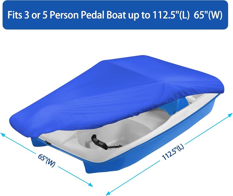 Pedal Boat Cover - Waterproof Heavy Duty for 3 or 5 Person Paddle Boats | Blue