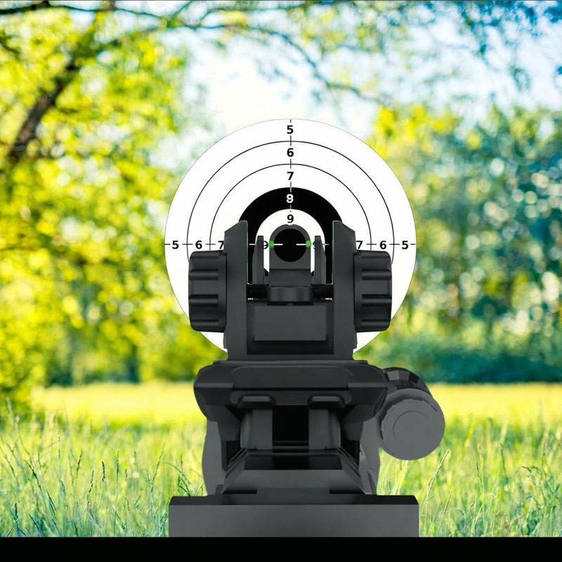 GOTICAL | Flip Up Lightweight Polymer Composite Sights for Rifle Tool-Free Adjustable Front Sight Rapid Transition Backup Front and Rear Sight w/Integral Front Sight Adjustable Nut Full CO-WITHNESS