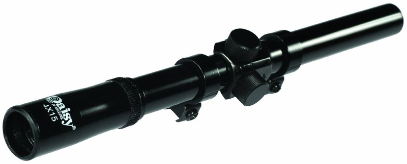 Daisy, 4x15 Rifle Scope, 4X Fixed Magnification. Provides A Clear, Steady View of Your Target At Midrange Distances for Improved Accuracy, 980808-444