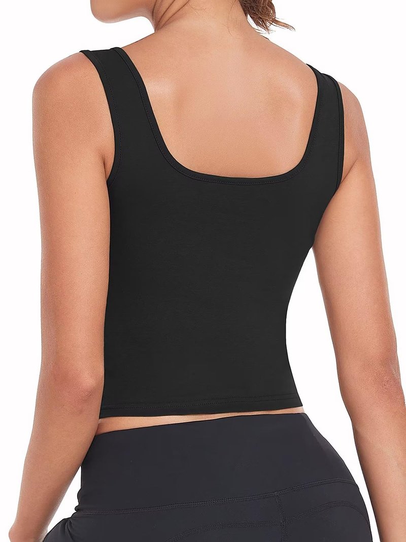 Porvike Sports Crop Tank Tops for Women Cropped Workout Tops Racerback Running Yoga Tanks Cotton Sleeveless Gym Shirts 3 Pack