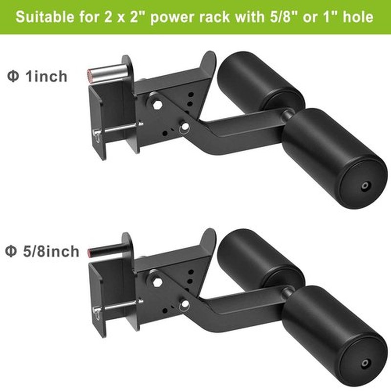 Kipika Nordic Hamstring Curl Squat Rack Attachment for 2" x 2" Power Rack with 5/8" or 1" Hole - Adjustable Leg Hold Down Attachment with Premium Leather Surface - for Ultimate Home Gym Experience