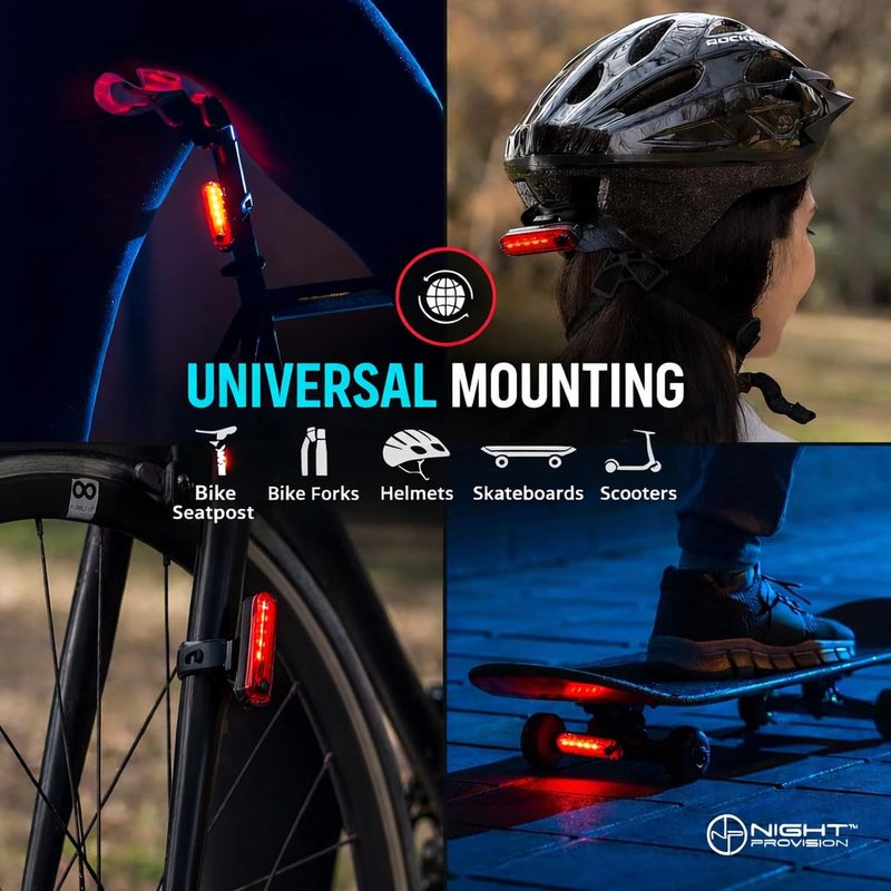 Bike Tail Light 2 Pack - Easy Bicycle Rear Light Installation - USB C Rechargeable Bike Lights for Night Riding - 18 Hour Max - Bicycle Brake Safety - 4 Modes LED (Luces para Bicicleta)