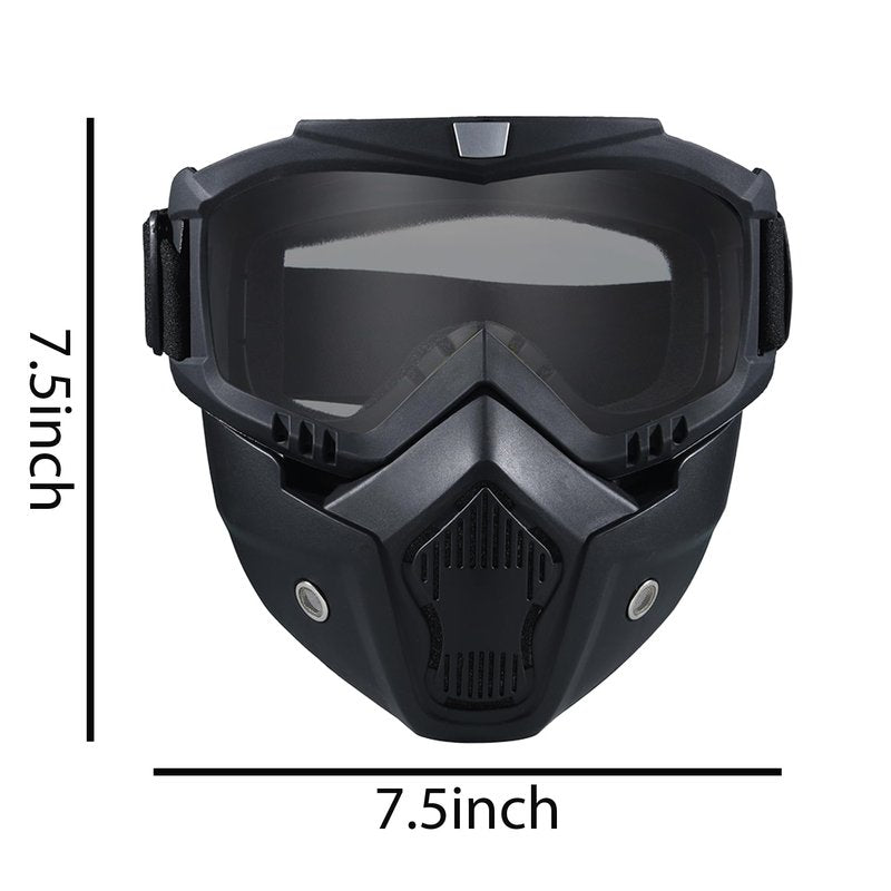 Paintball Mask Anti Fog, Full Face Tactical Mask Goggles Detachable for Motorcycle Cycling Skiing Halloween CS Game Cosplay (Black)
