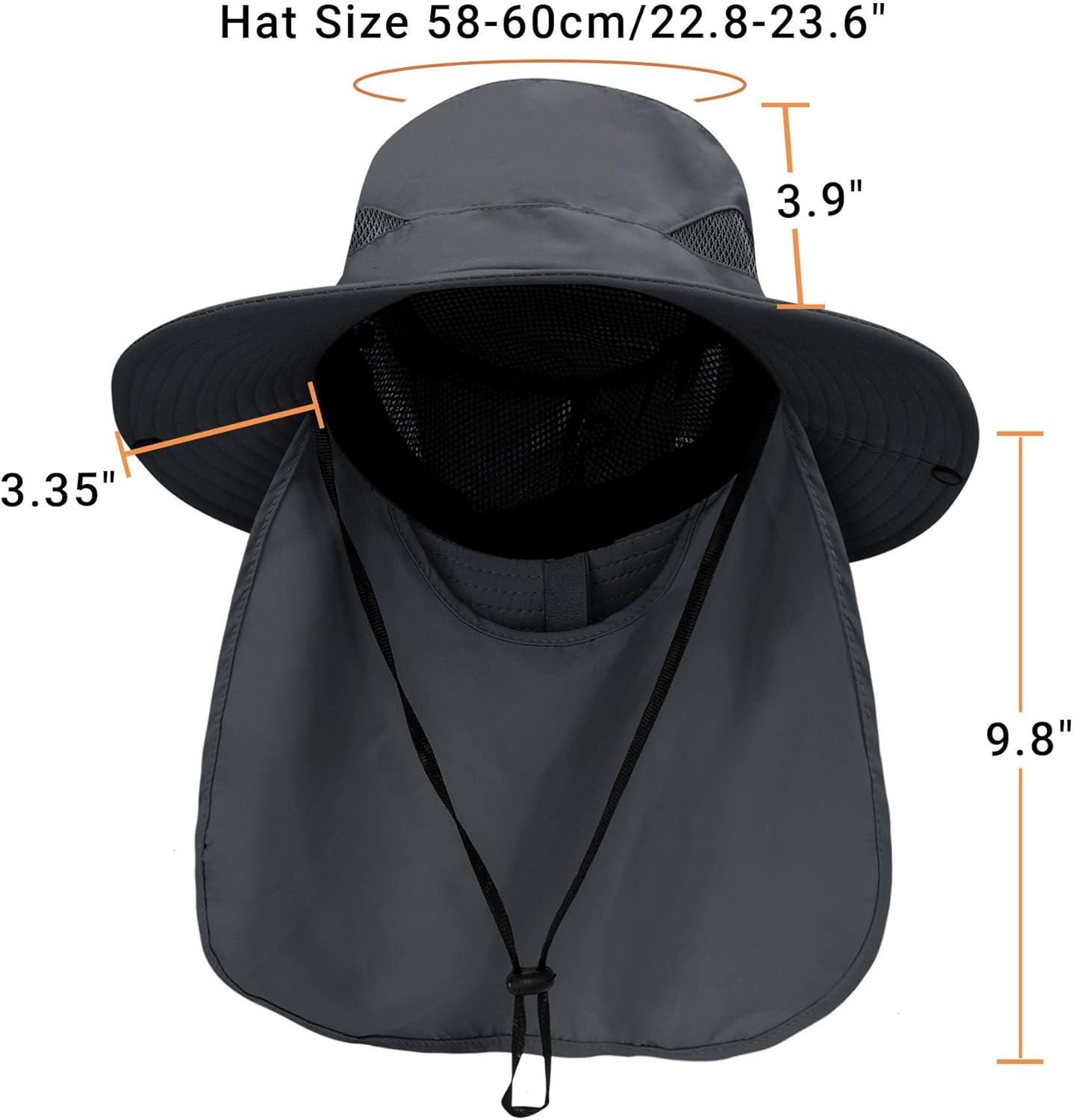PFFY Sun Bucket Hat - UV Protection Fishing Hat for Men & Women | Wide Brim Beach Safari with Neck Flap