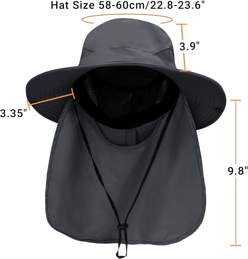 Sun Bucket Hat for Men & Women - UV Protection Wide Brim Fishing & Safari Hat | Adjustable Neck Flap