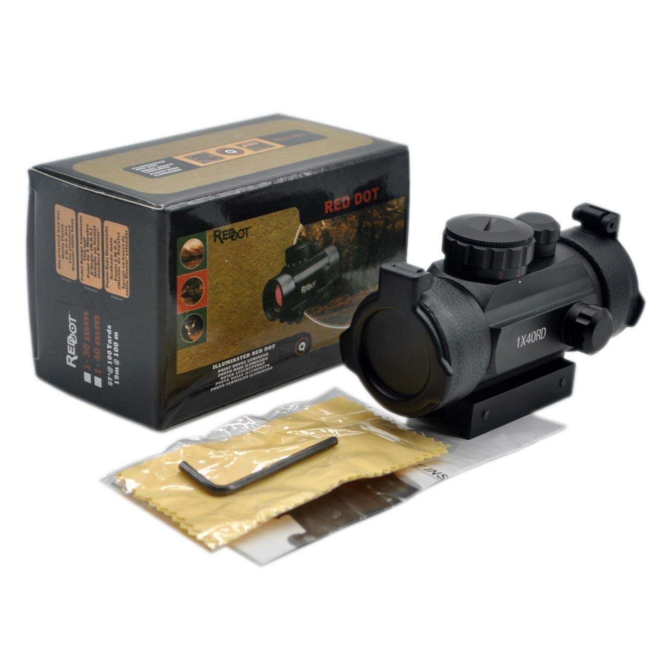 GOODTAC Red Green Dot Tactical Reflex Sight 1x40 5 MOA with 20mm Picatinny Mount Rail