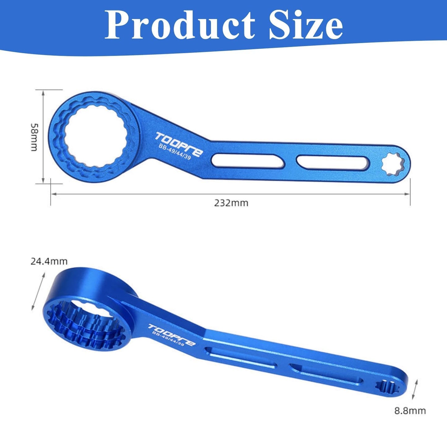 Slynxr 6-in-1 Bike Crank Removal Tool Bottom Bracket Removal Tool for 12/16-Notch 39/41/44/46/49mm Bottom Bracket Wrench Compatible with Shimano, SRAM DUB, FSA, Rotor, Truvativ GXP, Chris King