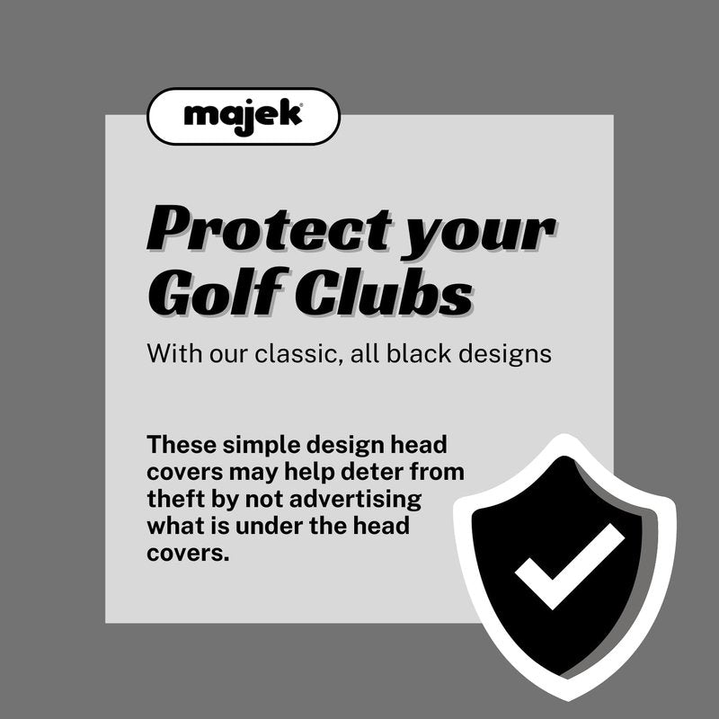Black Golf Zipper Head Covers Driver 1 3 5 7 X Fairway Woods Headcovers Metal Neoprene Traditional Plain Protective Covers Fits All Fairway Clubs