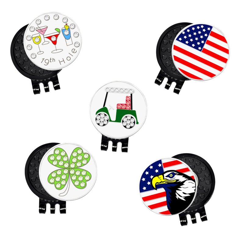 ONEDIGI 12PCS Golf Hat Clips Magnetic Golf Ball Marker Holders for Golf Hats Caps Gloves Nickel-Plated Alloy Clips for Metal Golf Ball Markers Professional Golf Training Aids Accessories (Black)