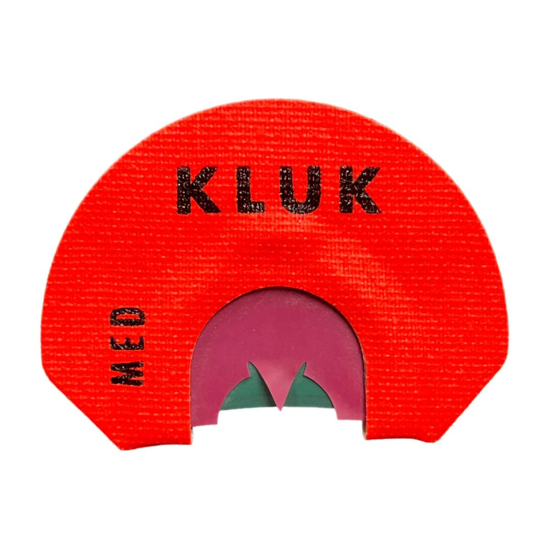 KLUK Custom Calls Redhead Hybrid Turkey Mouth Call – 3-Reed Diaphragm with Custom Stretch for Realistic Yelps, Raspy Cuts & Purrs (Youth Frame - Medium Stretch)