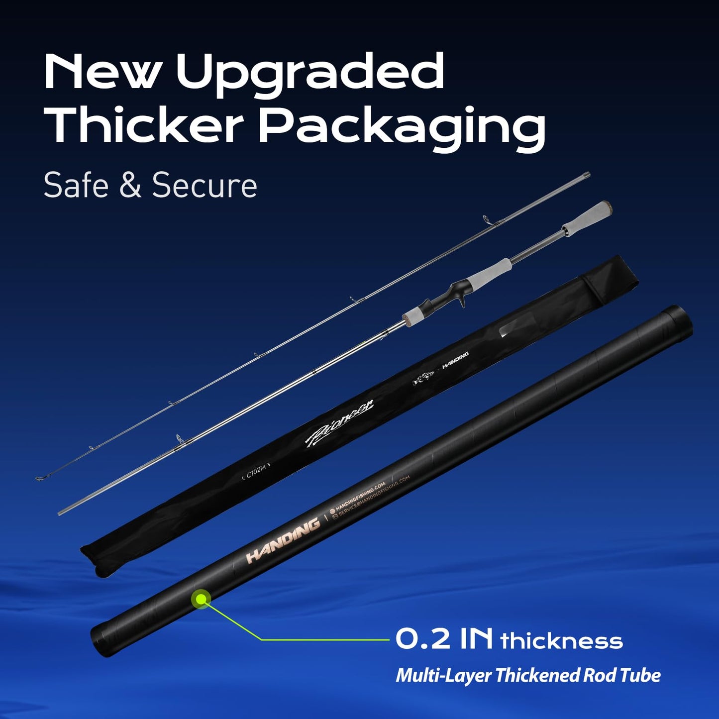 HANDING Pioneer Baitcaster Rod 6' Baitcasting Fishing Rods