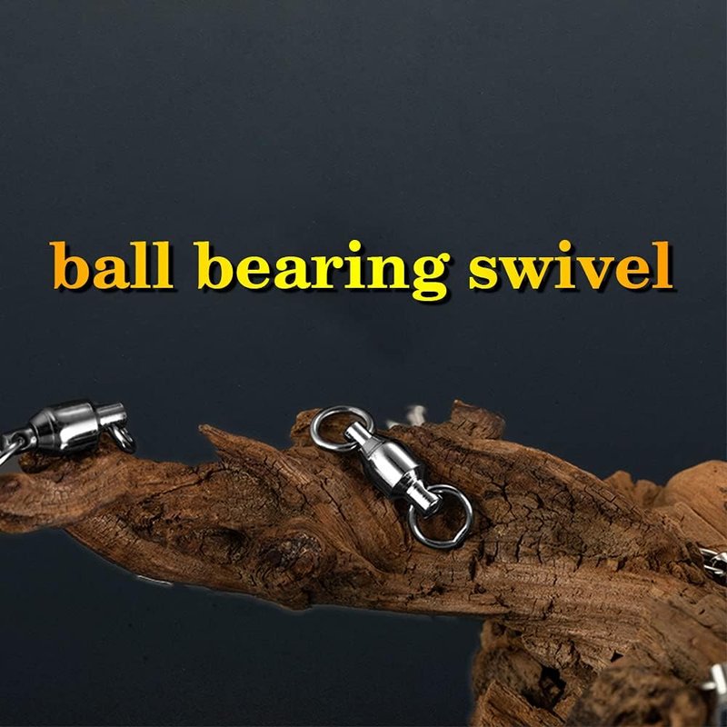 Barrel Ball Bearing Swivel Fishing Swivels - Stainless Steel High Strength Connectors | Black Nickel Finish