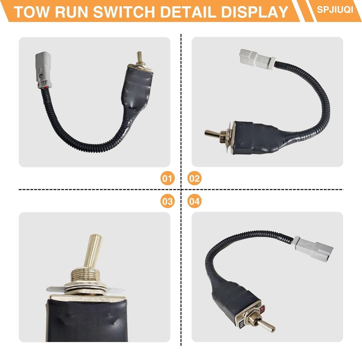 SPJIUQI 1019081-01 Golf Cart Tow Run Switch Assembly for Club Car 48V DS 1995-up Electric Golf Cart Toggle Switch with Harness 101908101