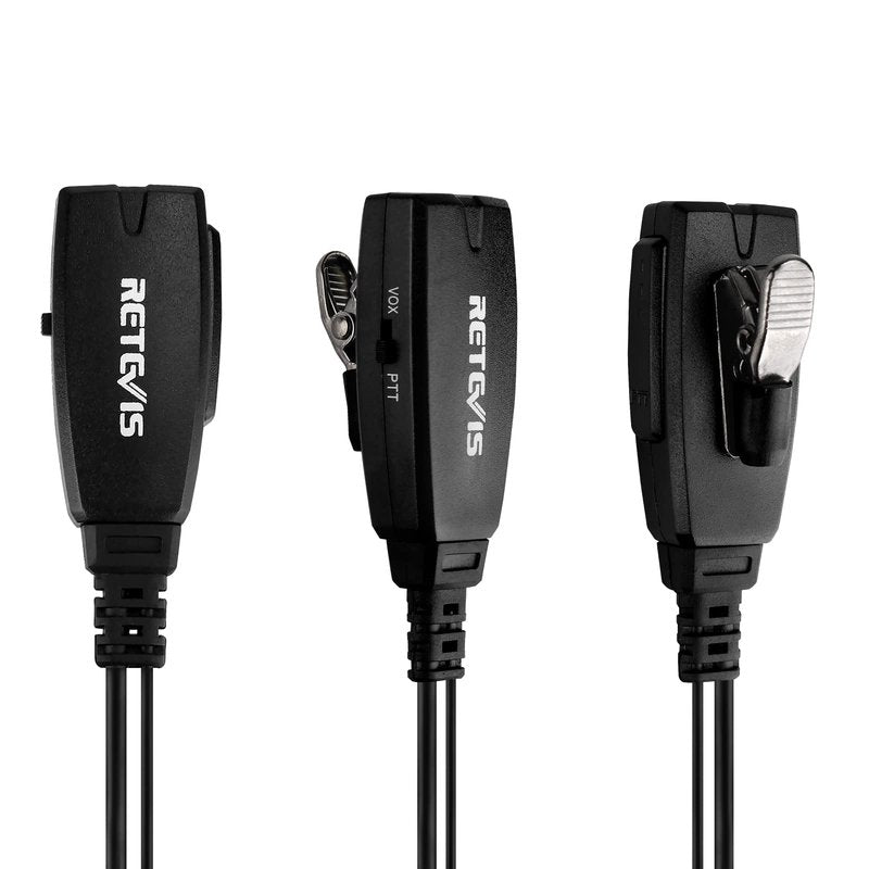 Retevis Hands Free Two Way Radio Headset with Mic, VOX, Coil, G-Type Earhook, for RT22 RT68 RT21 H-777, Compatible with Pxton, Baofeng BF-888S, Kenwood Walkie Talkie, Walkie Talkie Earpiece(6 Pack)