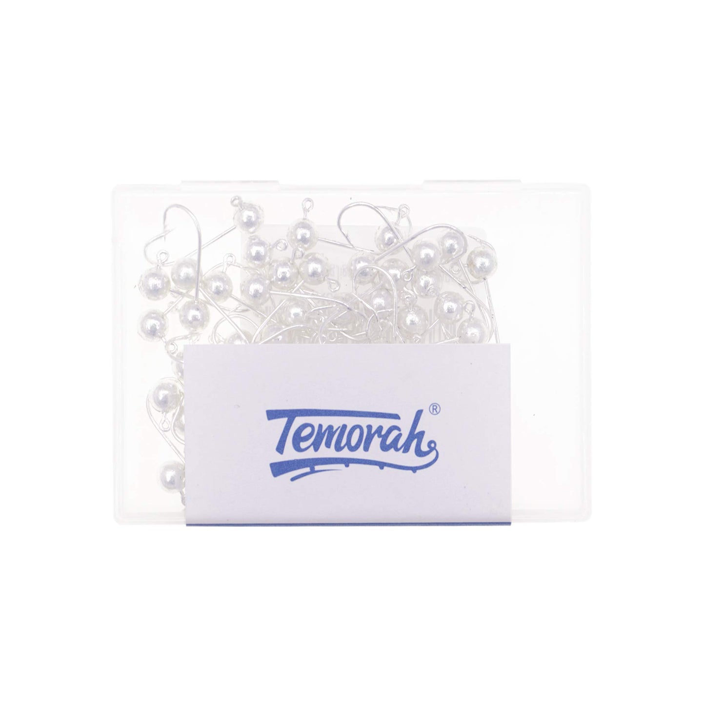 Temorah Fly Tying Jig Heads (Silver, 1/8 OZ 50PCS)