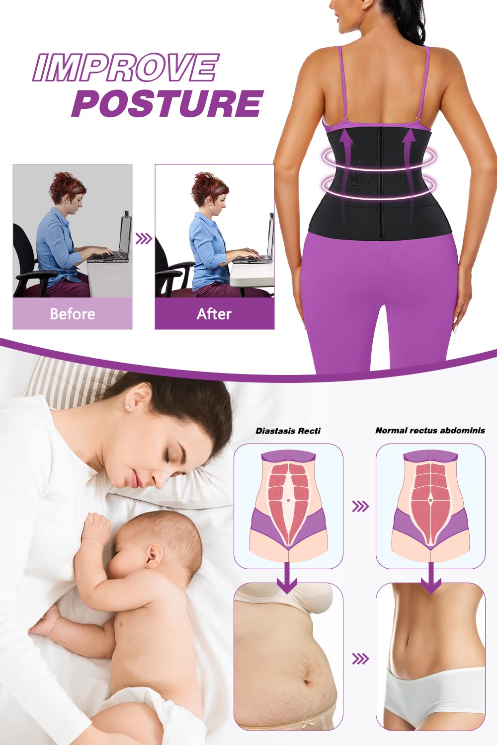 Phateey Waist Trainer for Women Tummy Control Body Shaper
