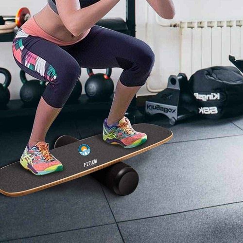 Fitlaya Fitness Balance Board Trainer Wooden Training Equipment for Fitness Workout, Hockey, Skateboarding, Surfing and Snowboarding (SUN & SNOWMOUNT)