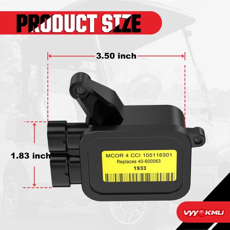 VYYOKMU Club Car MCOR 4 Conversion Throttle Potentiometer, Golf Cart MCOR 4 Potentiometer Accelerator for Club Car DS&Precedent&Carryall(2012-UP), OEM# 105116301, 103850401(MCOR 3)