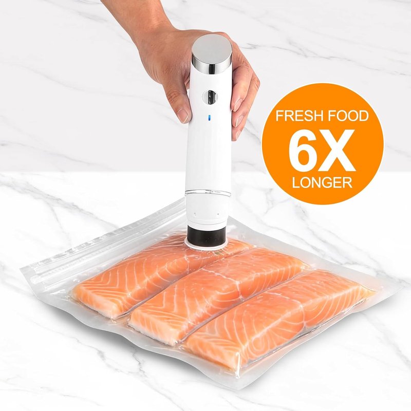 Compact Vacuum Sealer for Food - Portable Handheld Food Saver with 10 Reusable Bags | Seals Meat & Keeps Food Fresh 6X Longer