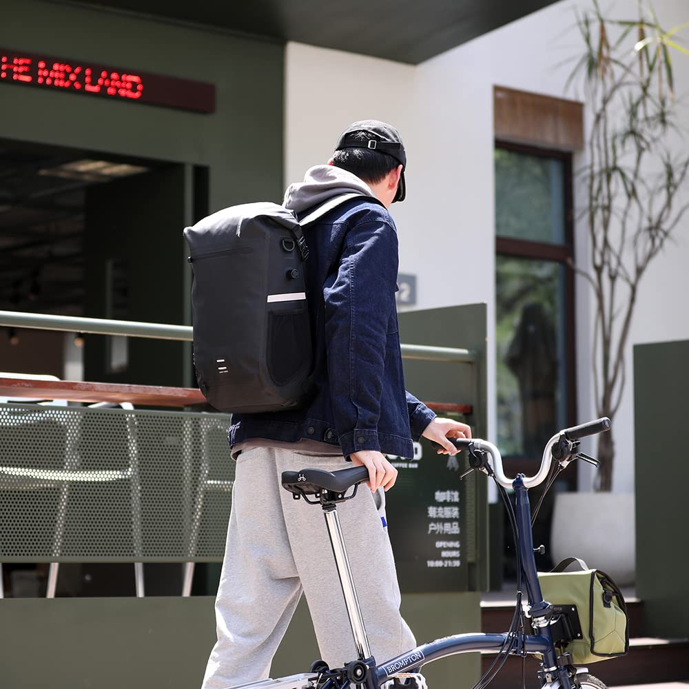 Rhinowalk Bike Pannier Bag 22L Waterproof Bicycle Bag Convertible - 2 in 1 Pannier Backpack Shoulder Bag Laptop Pannier Travel Bag Professional Cycling Accessories-Green