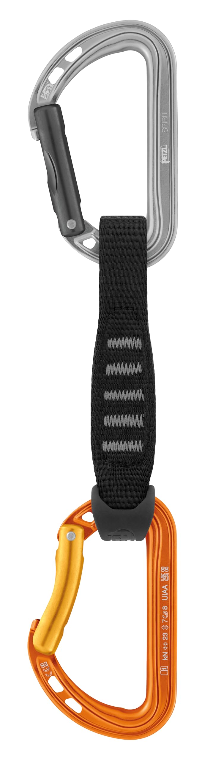 Petzl Spirit Express Quickdraw - Durable, Lightweight Quickdraw for Sport Climbing - One Color - 12 cm