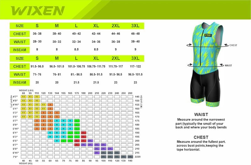 Wixen Men's Triathlon Suit - Breathable Padded Tri Suit for Swim, Bike & Run | Ideal Race Day Gear