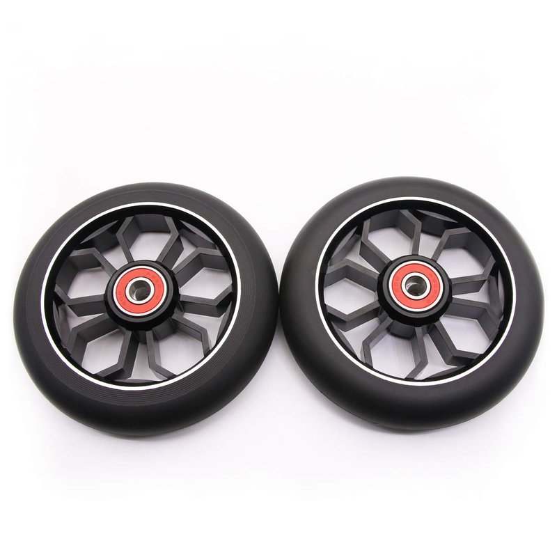 2PCS Replacement 110mm Pro Scooter Wheel with Abec 9 Bearings Fit for MGP/Razor/Lucky Pro Scooters (Black)