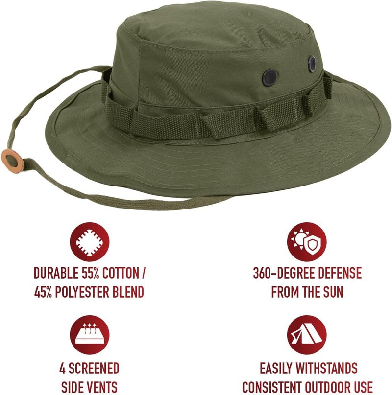 Boonie Hat - Lightweight Sun Protection Hat for Outdoor Activities | Adjustable Size