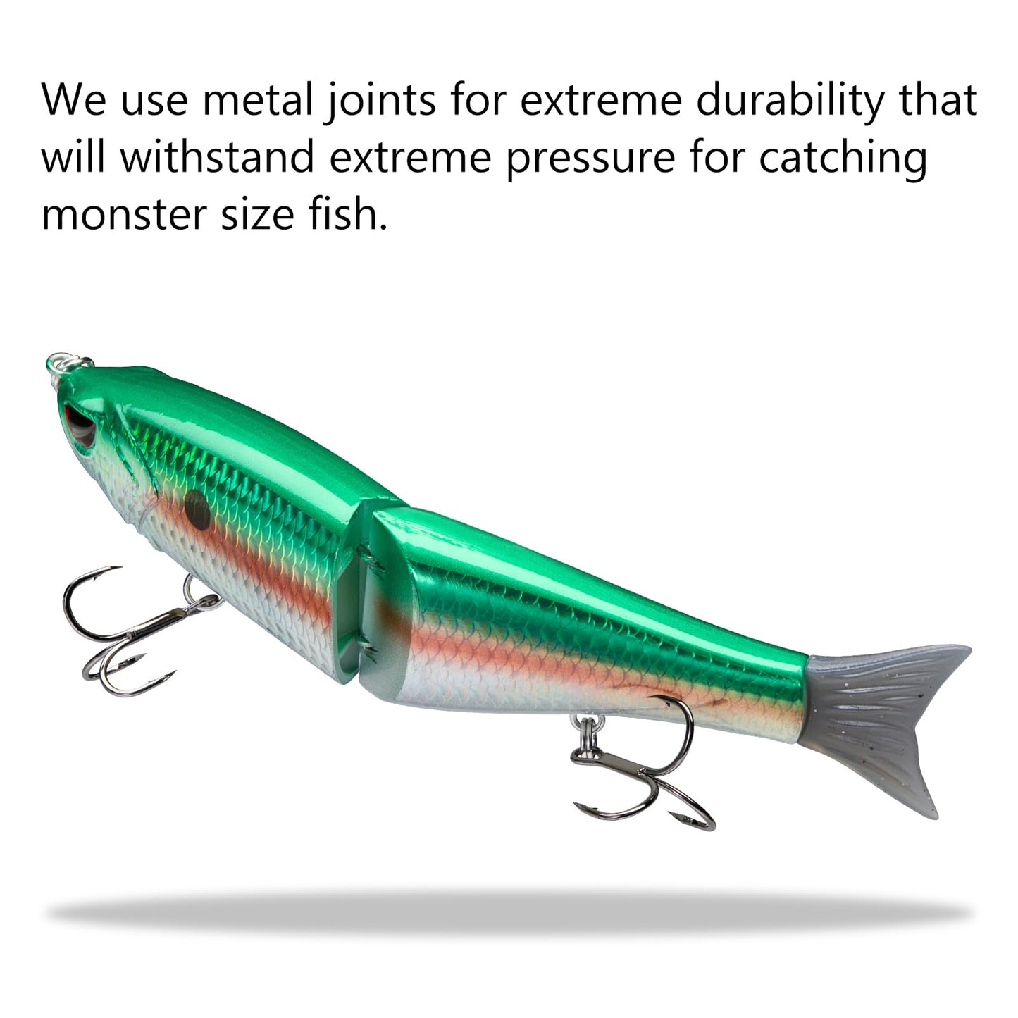 Bassdash SwimShad Glide Baits Jointed Swimbait Bass Pike Salmon Trout Muskie Fishing Lure,3-Pack