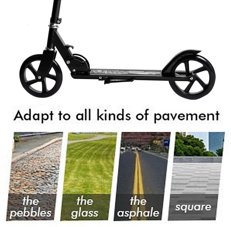 AOWESM 8 Inch Scooter Wheels 200mm Large Replacement Wheelchair Wheels w/Bearings ABEC-9 for Walker & Rollator & The Razor A5 Lux & Carbon Lux Kick Scooter & Shopping Cart (Set of 2) (Black)