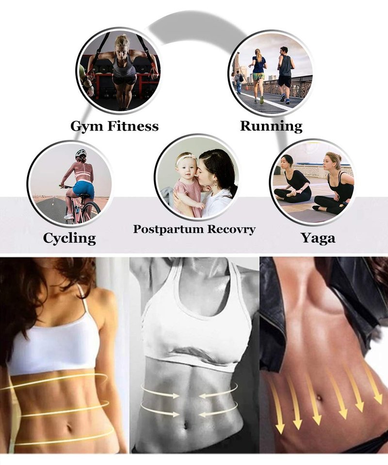 NINGMI Sauna Waist Trainer for Women - Workout Sweat Waist Trimmer Womens Corset Waste Belly Belt Tummy Stomach Wrap Gym Black