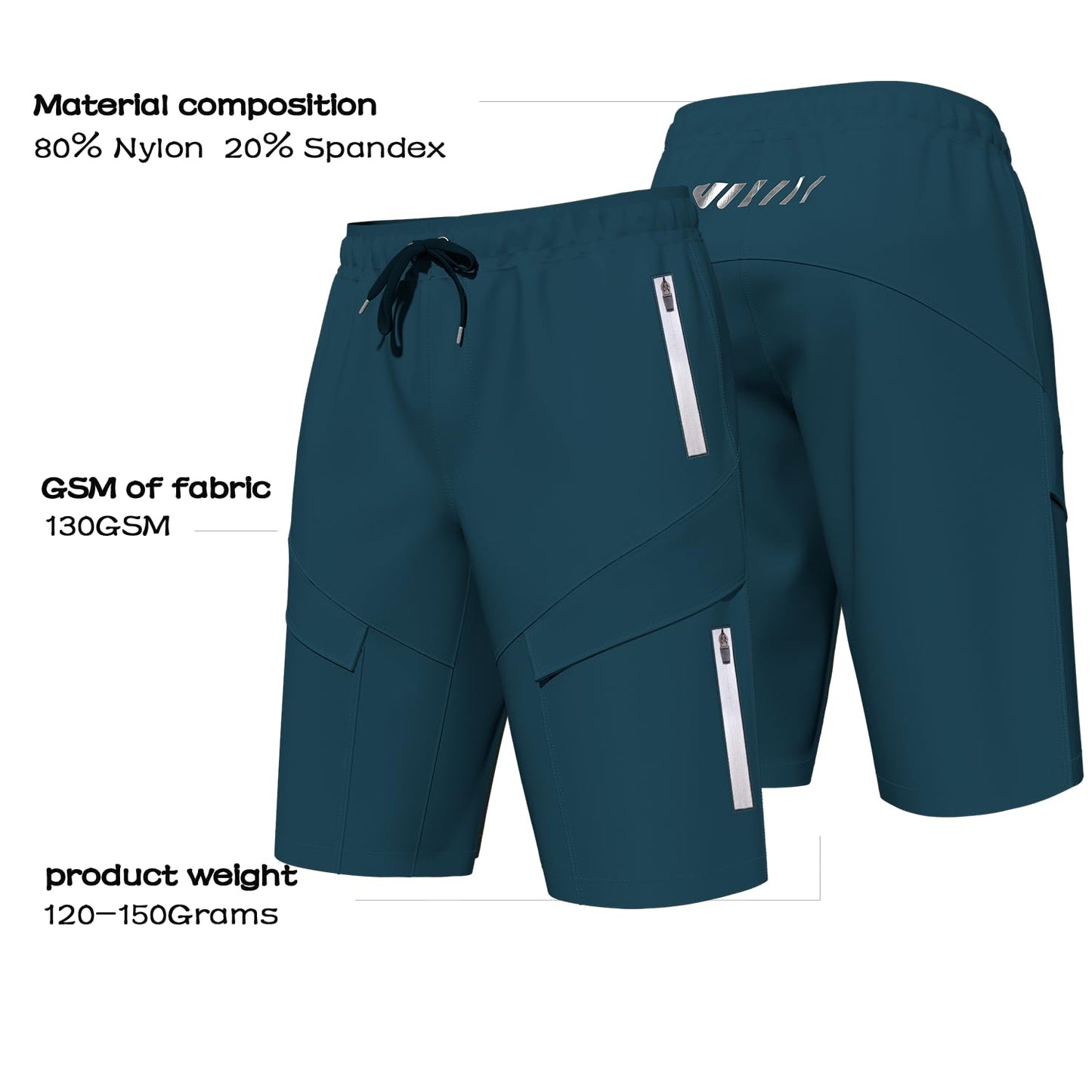 Lo.gas Mountain Bike Shorts for Men,3D Padded Loose-fit Cycling Biking Bicycle Shorts Mens with Underwear Zipper Pockets