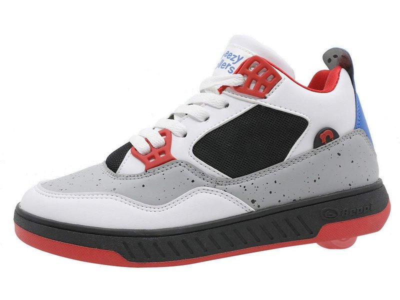 Beppi Roller Sneakers for Girls & Boys –Skate Shoes with Wheels White/Gray, Size 4