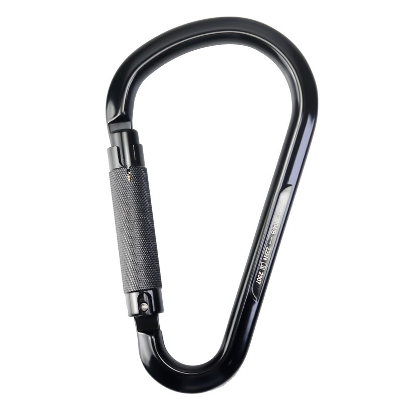 SEPEAK CE 22kN Large Alumn Auto Twist Locking Ladder Hook Carabiner, Professional Heavy Duty Lightweight Clip for Outdoor Tower Climbing, Aerial Work, Rescue, Fall Protection D Ring, Huge Opening Gate