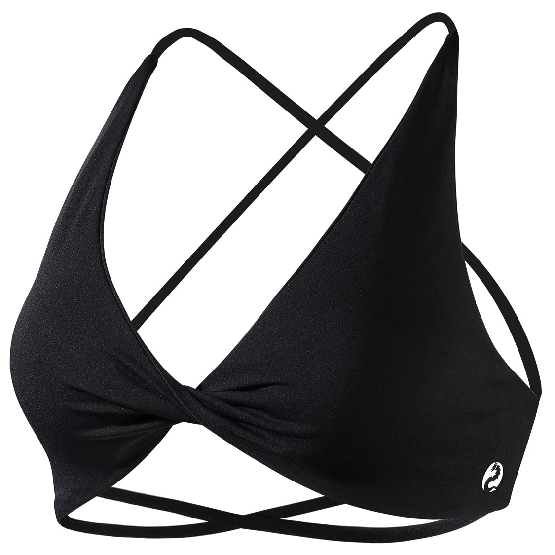 AUROLA Venus Sports Bras for Women Backless Strappy Workout Bra Removable Padded Low Support Gym Althletic Fitness Yoga Crop Top, Black, S