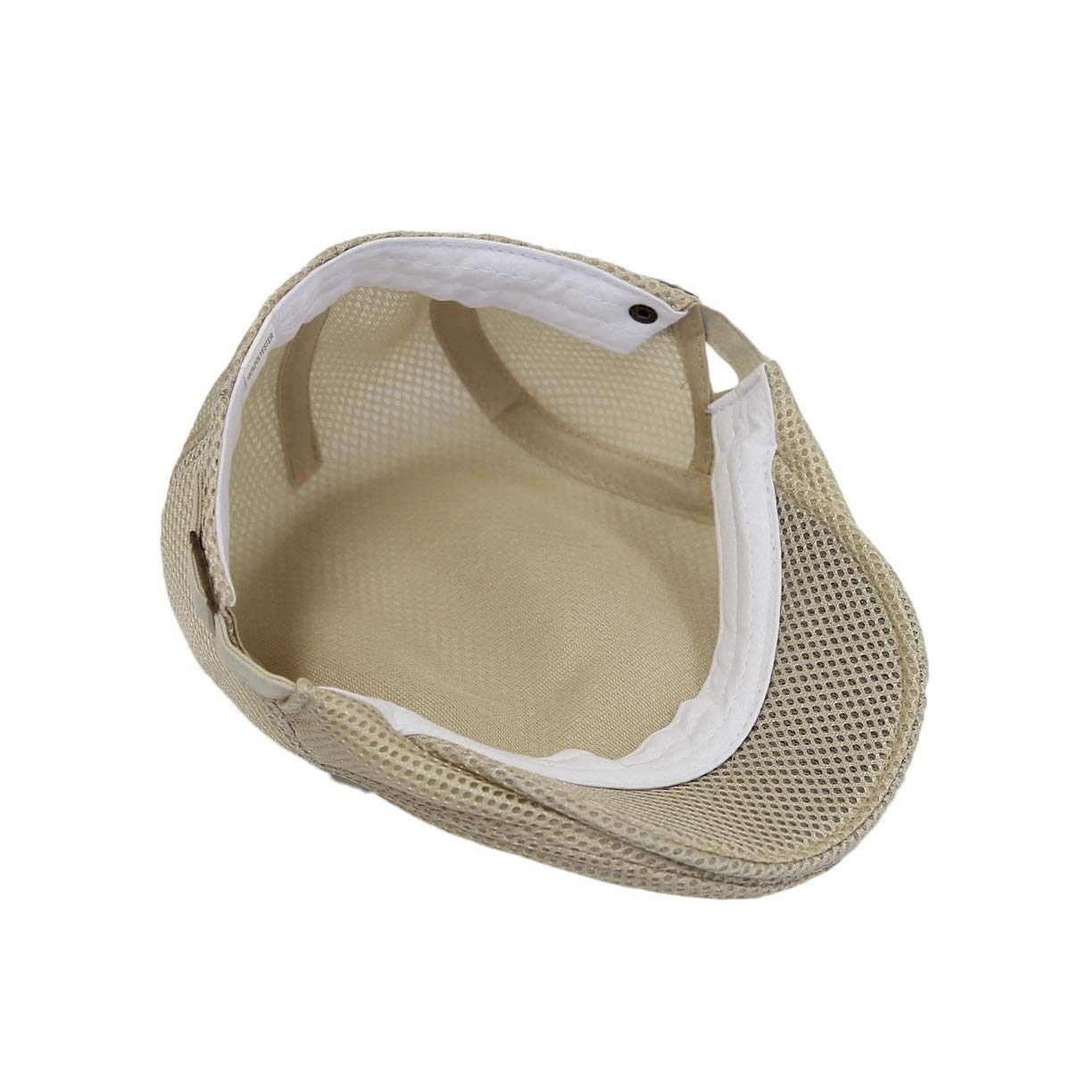 WITHMOONS Ivy Cap Summer Linen-Like Cotton Newsboy Irish Golf Hats MZ30038 (Mesh_Beige)