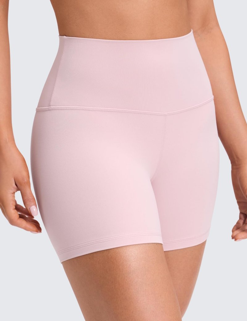 CRZ YOGA Butterluxe Biker Shorts 4'' - High Waisted Booty Workout Volleyball Yoga Womens Spandex Pink Haze XX-Small