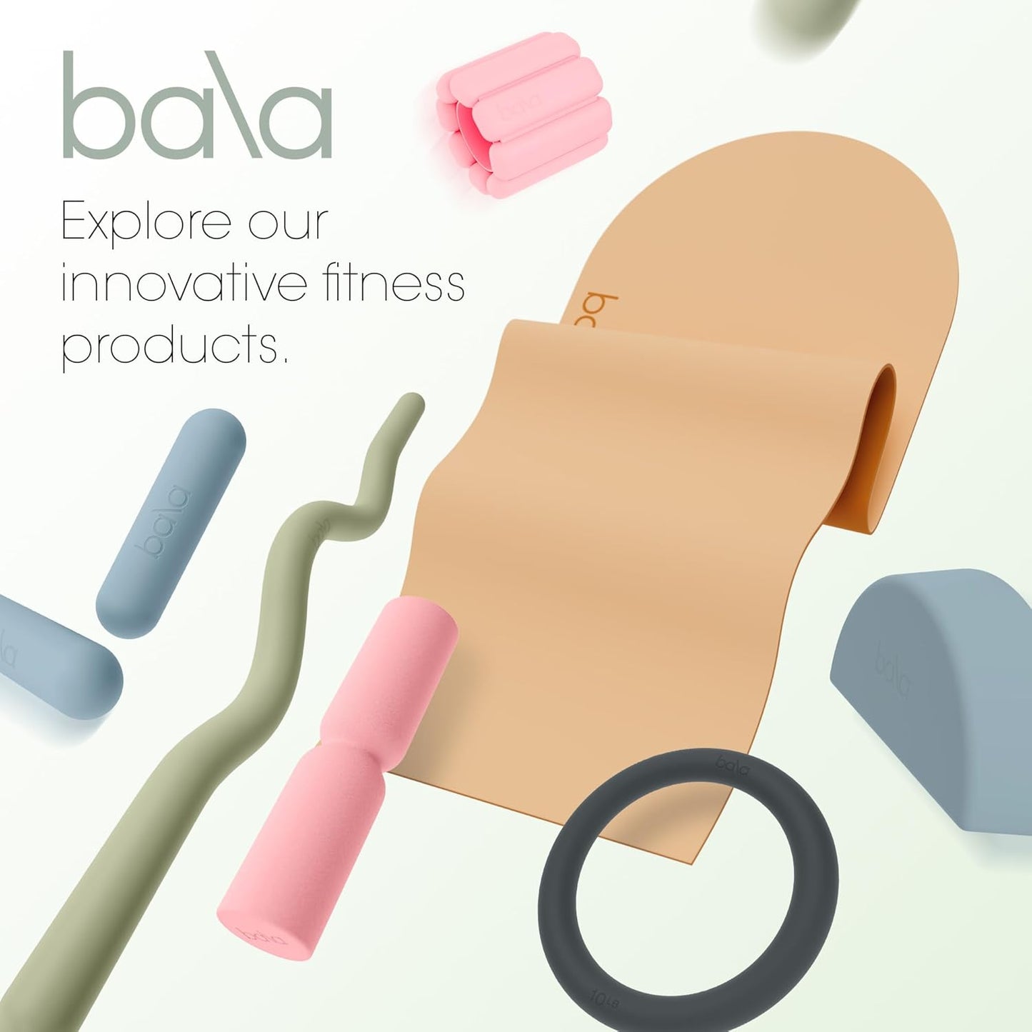 Bala Bands & Bala Balls Home Workout Equipment Bundle - Blush | Fitness Essentials for Effective Workouts
